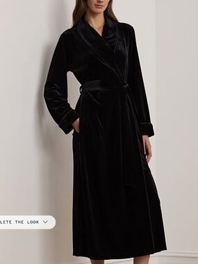 Ralph Lauren Velvet Long Shawl-Collar Robe
